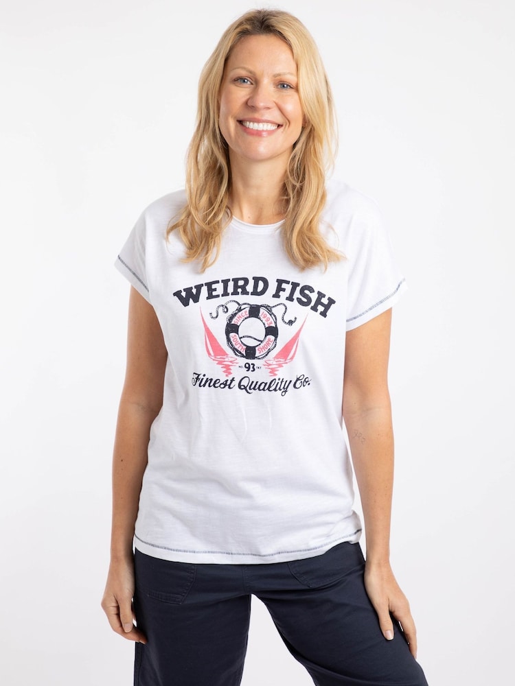 Weird Fish White South Shore Front Print Graphic T-Shirt - Image 1 of 6
