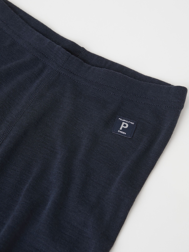 Синий - Polarn O. Pyret Merino Wool Thermal Long Johns - Image 4 of 4