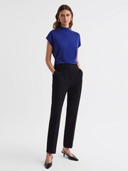 Reiss Blue Clara Wool Funnel Neck Sleeveless Jumper - Image 3 of 5