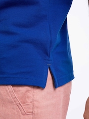 Weird Fish Dark Blue Miles Pique Cotton Polo Shirt - Image 4 of 7