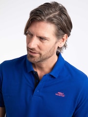 Weird Fish Dark Blue Miles Pique Cotton Polo Shirt - Image 5 of 7