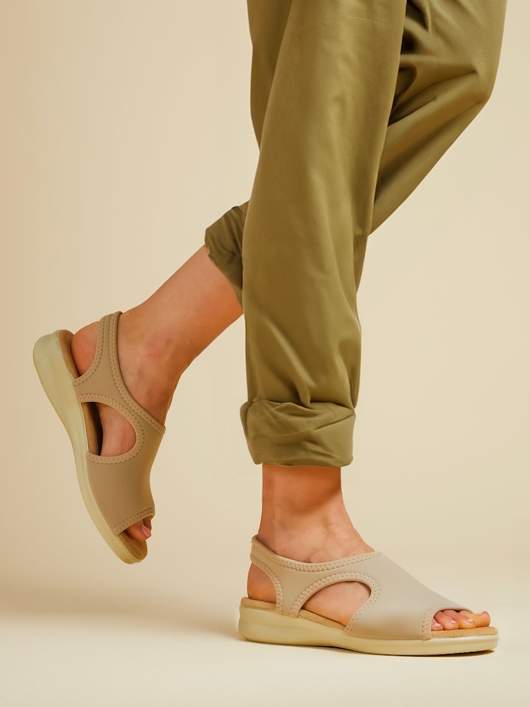 Pavers Natural Ladies Stretch Sandals - Image 1 of 6