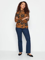 M&Co Brown Floral Tie Neck Blouse - Image 2 of 4