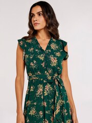 Apricot Green Multi Ditsy Floral Print Midi Dress - Image 2 of 4