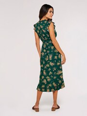 Apricot Green Multi Ditsy Floral Print Midi Dress - Image 4 of 4