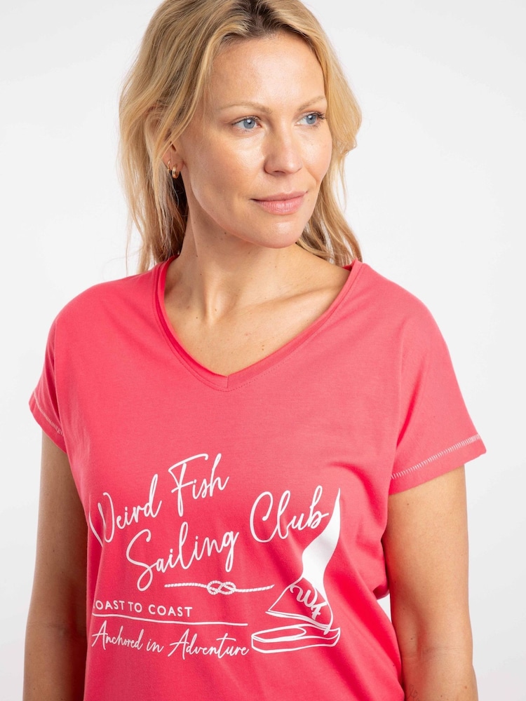 Weird Fish Pink Ocean Front Print Graphic T-Shirt - Image 4 of 4