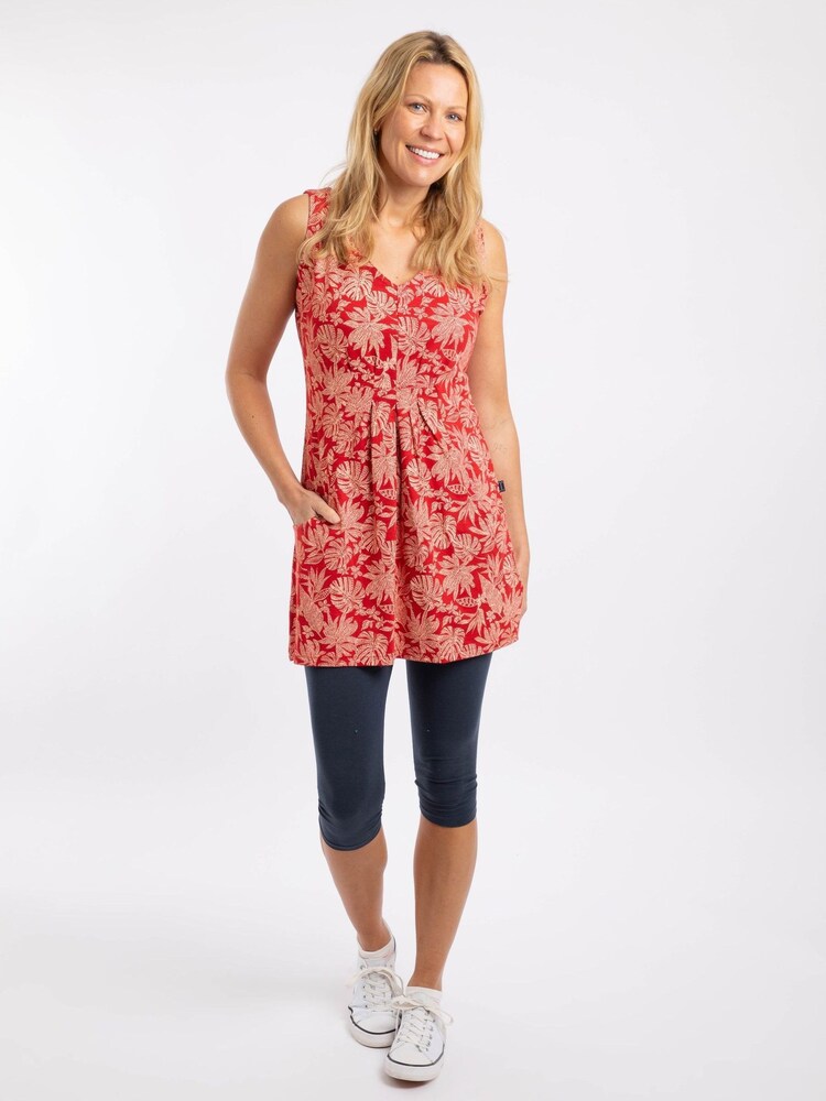 Weird Fish Red Indus Printed Jersey Tunic - Image 1 of 7