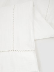 Reiss White Rue Petite Cotton Cheesecloth Wide-Leg Trousers - Image 7 of 8