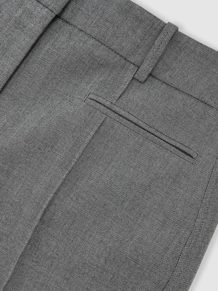 Reiss Grey Rosaria Woven Pintuck-Detail Flared Trousers - Image 8 of 8