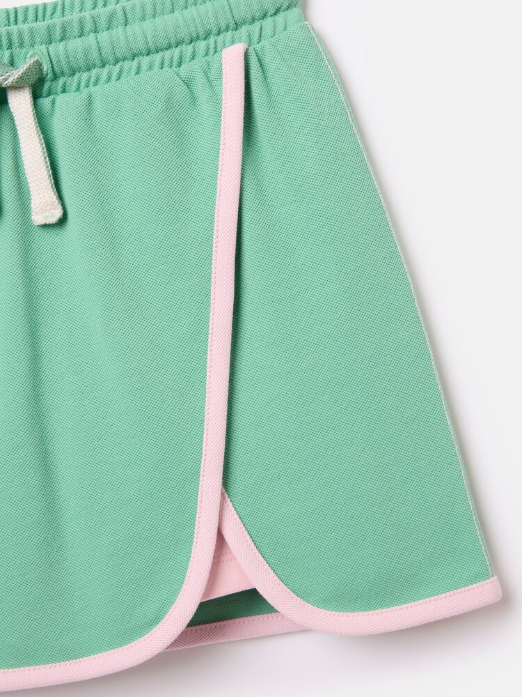 Joules Girls Make A Racquet Green Pique Cotton Skort - Image 4 of 4