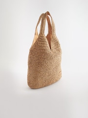 Neutral Straw Shopper Bag - Image 3 of 8