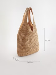 Neutral Straw Shopper Bag - Image 5 of 8