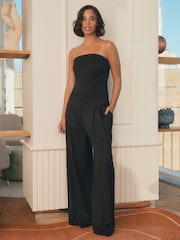 Black Rochelle Humes Pleated Wide Leg Trousers - Image 1 of 8