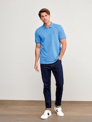 Blue Cornflower Slim Fit Short Sleeve Pique Polo Shirt - Image 2 of 5