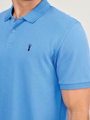 Blue Cornflower Slim Fit Short Sleeve Pique Polo Shirt - Image 4 of 5