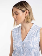 Weird Fish Blue Nonno Printed Jersey Vest - Image 3 of 6
