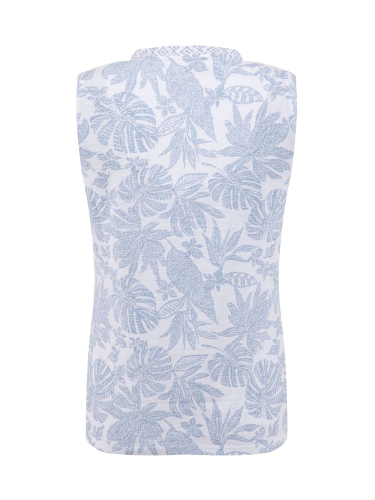 Weird Fish Blue Nonno Printed Jersey Vest - Image 6 of 6