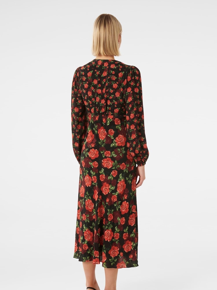 Forever New Red/Black Carlina Mixed Print Midi Dress - Image 2 of 4