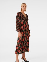 Forever New Red/Black Carlina Mixed Print Midi Dress - Image 3 of 4