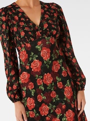 Forever New Red/Black Carlina Mixed Print Midi Dress - Image 4 of 4