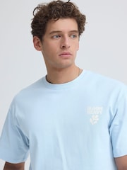 Casual Friday Blue Relaxed Short Sleeve Crew Neck T-Shirt - Image 3 of 5