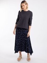 Weird Fish Blue Florino Printed Asymmetric Slit Skirt - Image 1 of 5