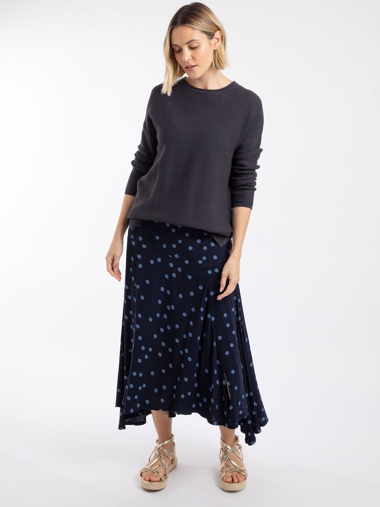 Weird Fish Blue Florino Printed Asymmetric Slit Skirt - Image 1 of 5
