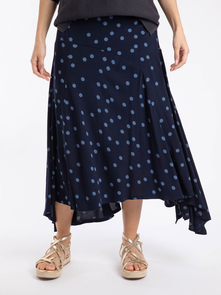 Weird Fish Blue Florino Printed Asymmetric Slit Skirt - Image 2 of 5