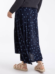 Weird Fish Blue Florino Printed Asymmetric Slit Skirt - Image 3 of 5