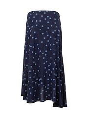 Weird Fish Blue Florino Printed Asymmetric Slit Skirt - Image 4 of 5