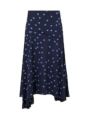 Weird Fish Blue Florino Printed Asymmetric Slit Skirt - Image 5 of 5