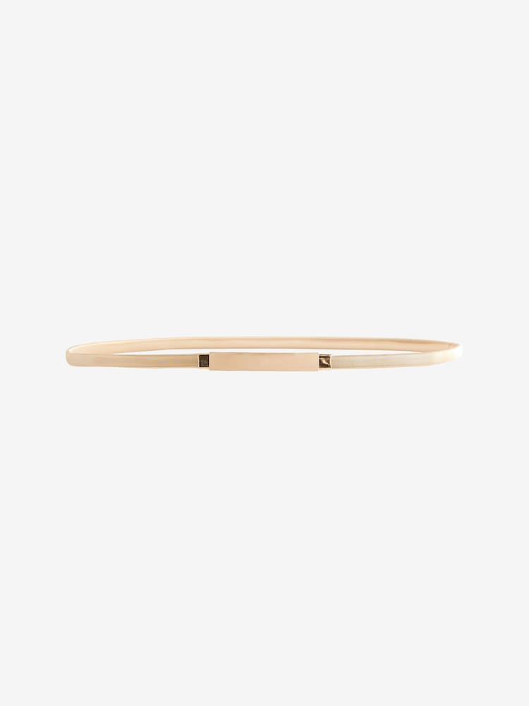 Gold Skinny Stretch Plaque Belt - Image 3 of 4