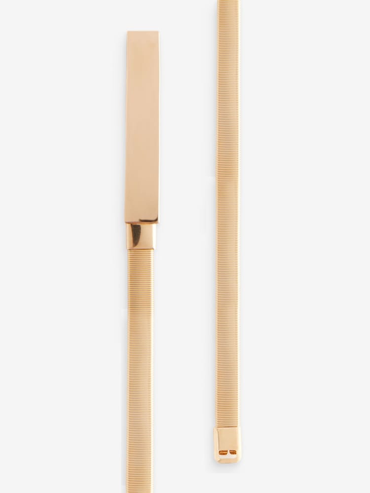 Guld - Skinny Stretch Plaque Bälte - Bild 4 av 4