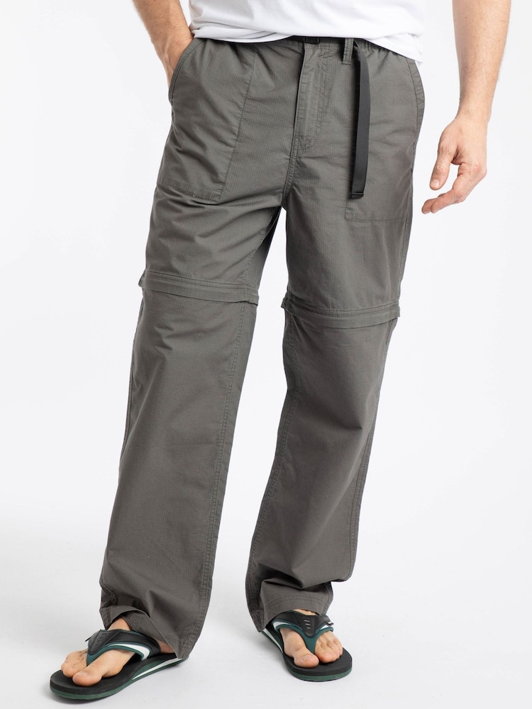 Weird Fish Grey Wade Ripstop Zip Off Trousers - Image 1 of 5