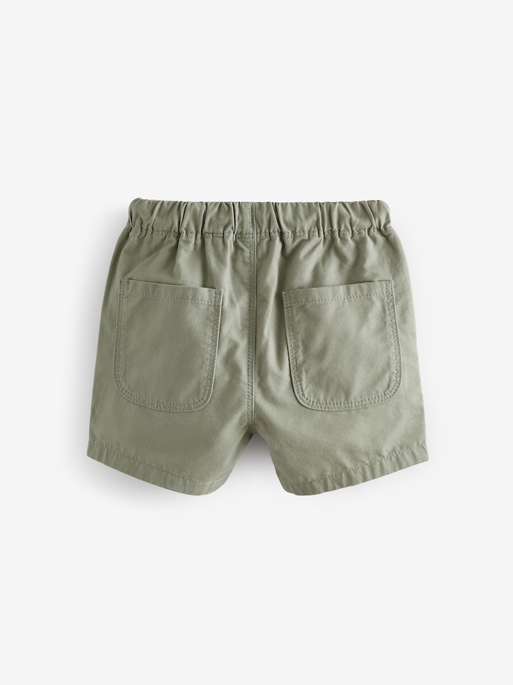 Sage Green/Stone/Apricot Orange Pull On Shorts 3 Pack (3mths-7yrs) - Image 4 of 6