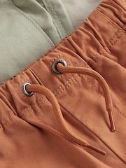 Sage Green/Stone/Apricot Orange Pull On Shorts 3 Pack (3mths-7yrs) - Image 6 of 6