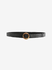 Black Skinny Raffia Belt - Image 3 of 4