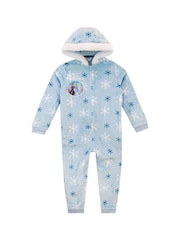 Character Blue Disney Frozen Fleece Hooded All-In-One - Image 1 of 7