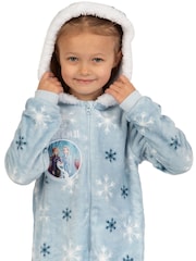 Character Blue Disney Frozen Fleece Hooded All-In-One - Image 5 of 7
