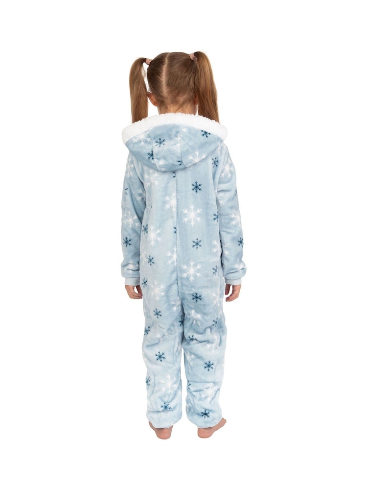 Character Blue Disney Frozen Fleece Hooded All-In-One - Image 7 of 7