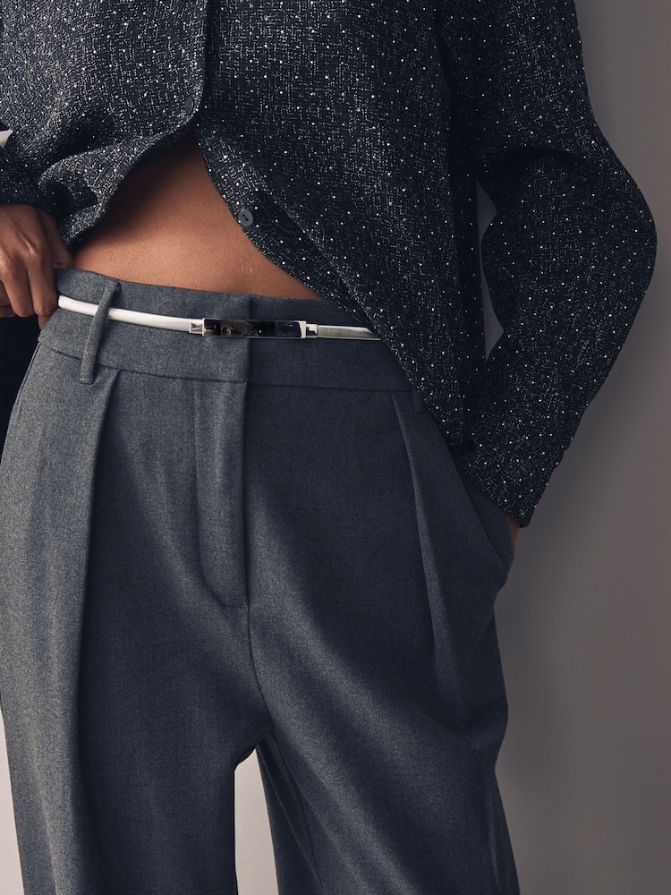 Silver Skinny Stretch Plaque Belt - Image 1 of 5