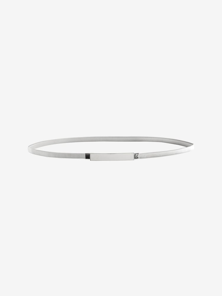 Silver Skinny Stretch Plaque Belt - Image 4 of 5