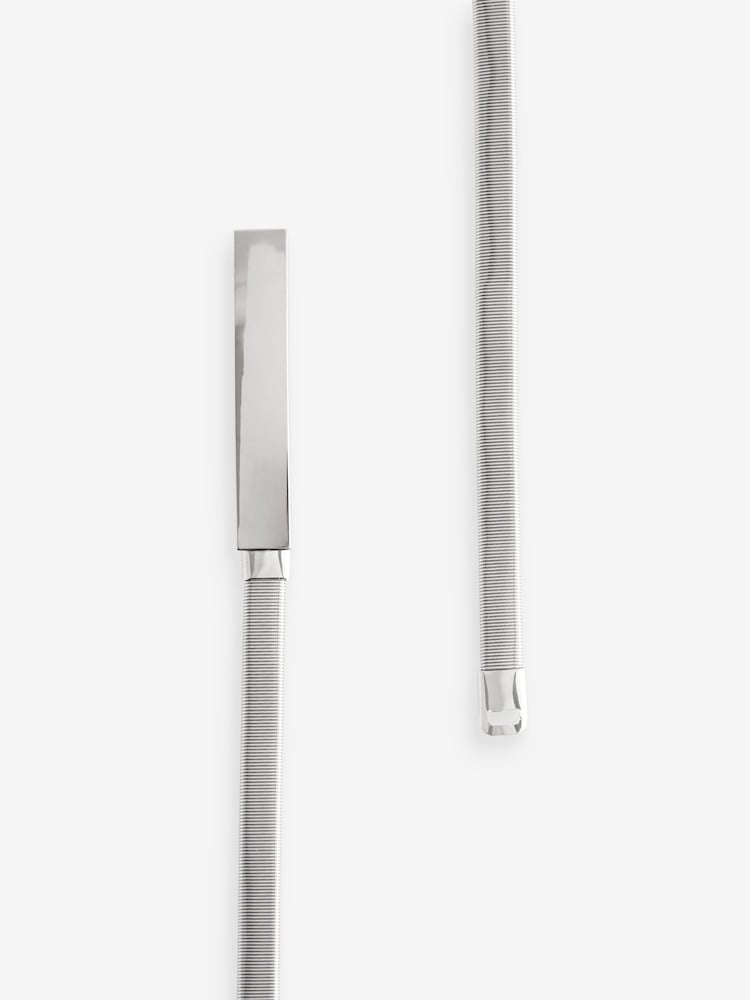 Silver Skinny Stretch Plaque Belt - Image 5 of 5