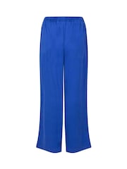 Weird Fish Blue Zelaya Double Cloth Wide Leg Trousers - Image 5 of 6