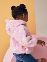 Pink Printed Hooded Zip Through Fleece Jacket (3mths-7yrs) - Image 5 of 8