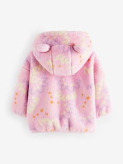 Pink Printed Hooded Zip Through Fleece Jacket (3mths-7yrs) - Image 7 of 8