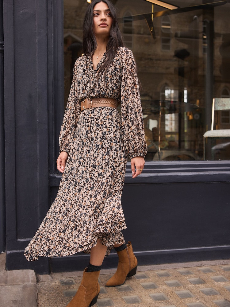 Tan Brown Plait Detail Wide Belt - Image 2 of 6