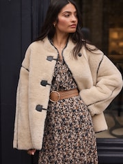 Tan Brown Plait Detail Wide Belt - Image 3 of 6