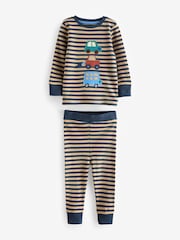 Brown/Blue Transport Long Sleeve 3 Pack Pyjamas Set (9mths-8yrs) - Image 2 of 7
