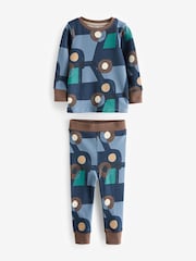 Brown/Blue Transport Long Sleeve 3 Pack Pyjamas Set (9mths-8yrs) - Image 3 of 7